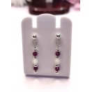 Ruby and Mother of Pearl French Post Style Earrings